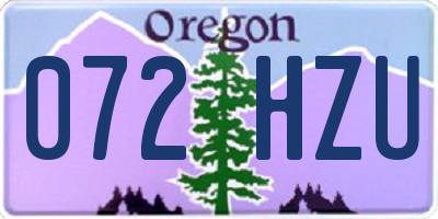 OR license plate 072HZU