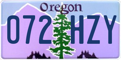 OR license plate 072HZY
