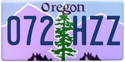 OR license plate 072HZZ