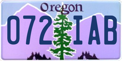 OR license plate 072IAB