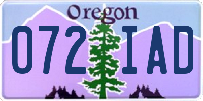 OR license plate 072IAD