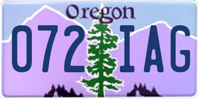 OR license plate 072IAG