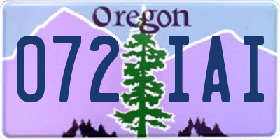 OR license plate 072IAI