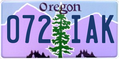 OR license plate 072IAK