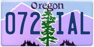 OR license plate 072IAL