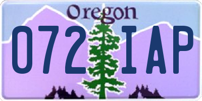 OR license plate 072IAP