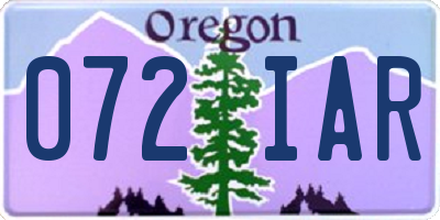 OR license plate 072IAR