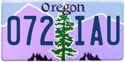 OR license plate 072IAU