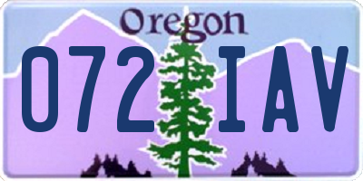 OR license plate 072IAV