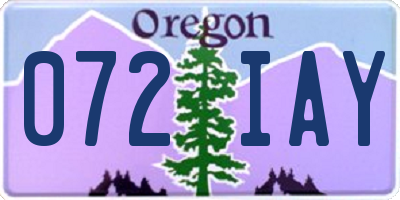 OR license plate 072IAY