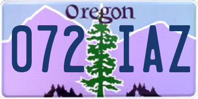 OR license plate 072IAZ