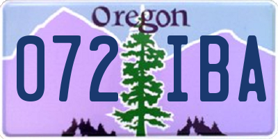 OR license plate 072IBA
