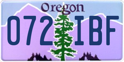 OR license plate 072IBF