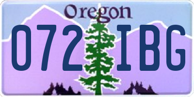 OR license plate 072IBG