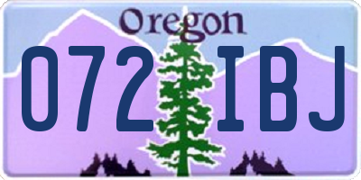OR license plate 072IBJ