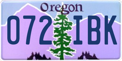 OR license plate 072IBK