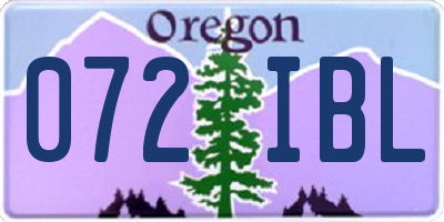 OR license plate 072IBL