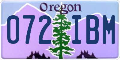 OR license plate 072IBM
