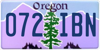 OR license plate 072IBN