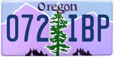 OR license plate 072IBP