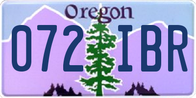 OR license plate 072IBR