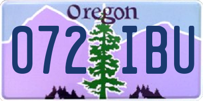OR license plate 072IBU