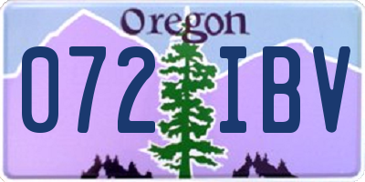 OR license plate 072IBV
