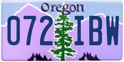 OR license plate 072IBW