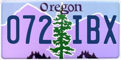 OR license plate 072IBX