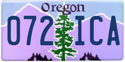 OR license plate 072ICA