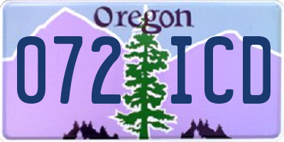 OR license plate 072ICD