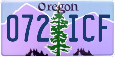 OR license plate 072ICF