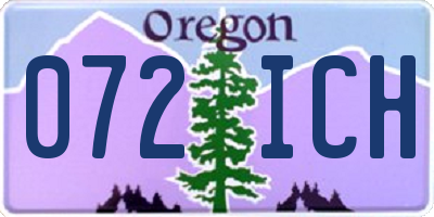 OR license plate 072ICH