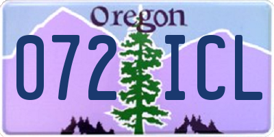OR license plate 072ICL
