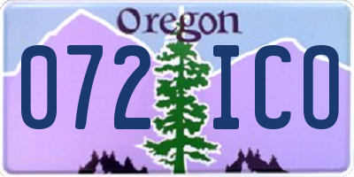 OR license plate 072ICO