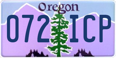 OR license plate 072ICP
