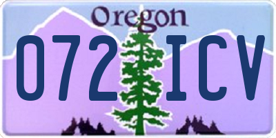 OR license plate 072ICV