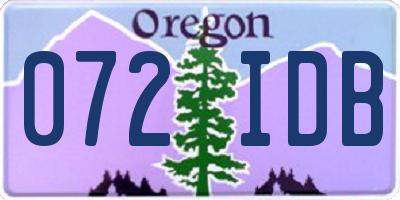 OR license plate 072IDB