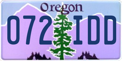 OR license plate 072IDD