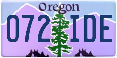OR license plate 072IDE
