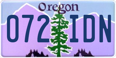 OR license plate 072IDN