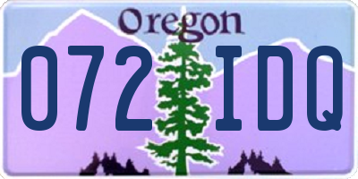 OR license plate 072IDQ