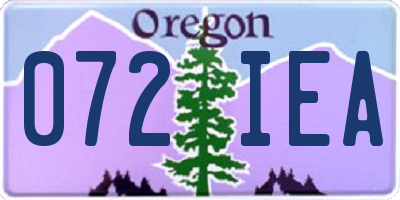 OR license plate 072IEA