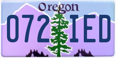 OR license plate 072IED