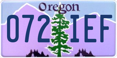 OR license plate 072IEF