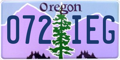 OR license plate 072IEG