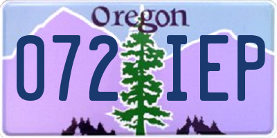 OR license plate 072IEP