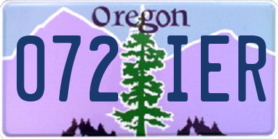 OR license plate 072IER