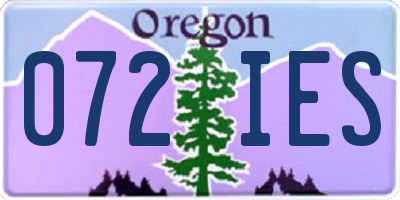 OR license plate 072IES