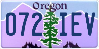 OR license plate 072IEV
